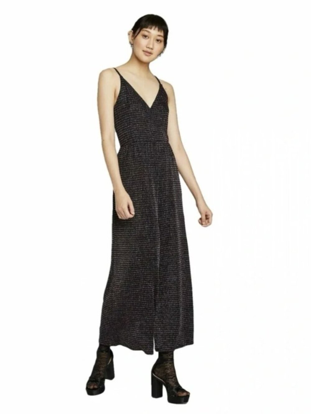 NWT - Wild Fable Multicolored Glittery Black Jumpsuit